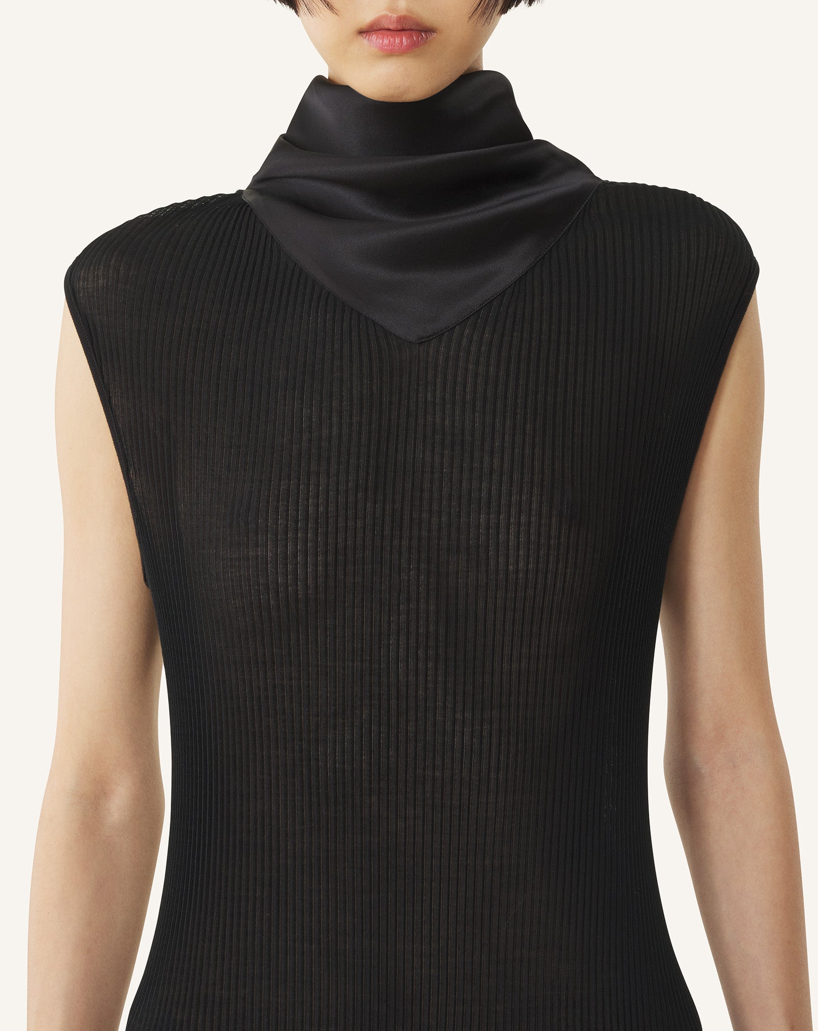 PLEATED JERSEY DRESS