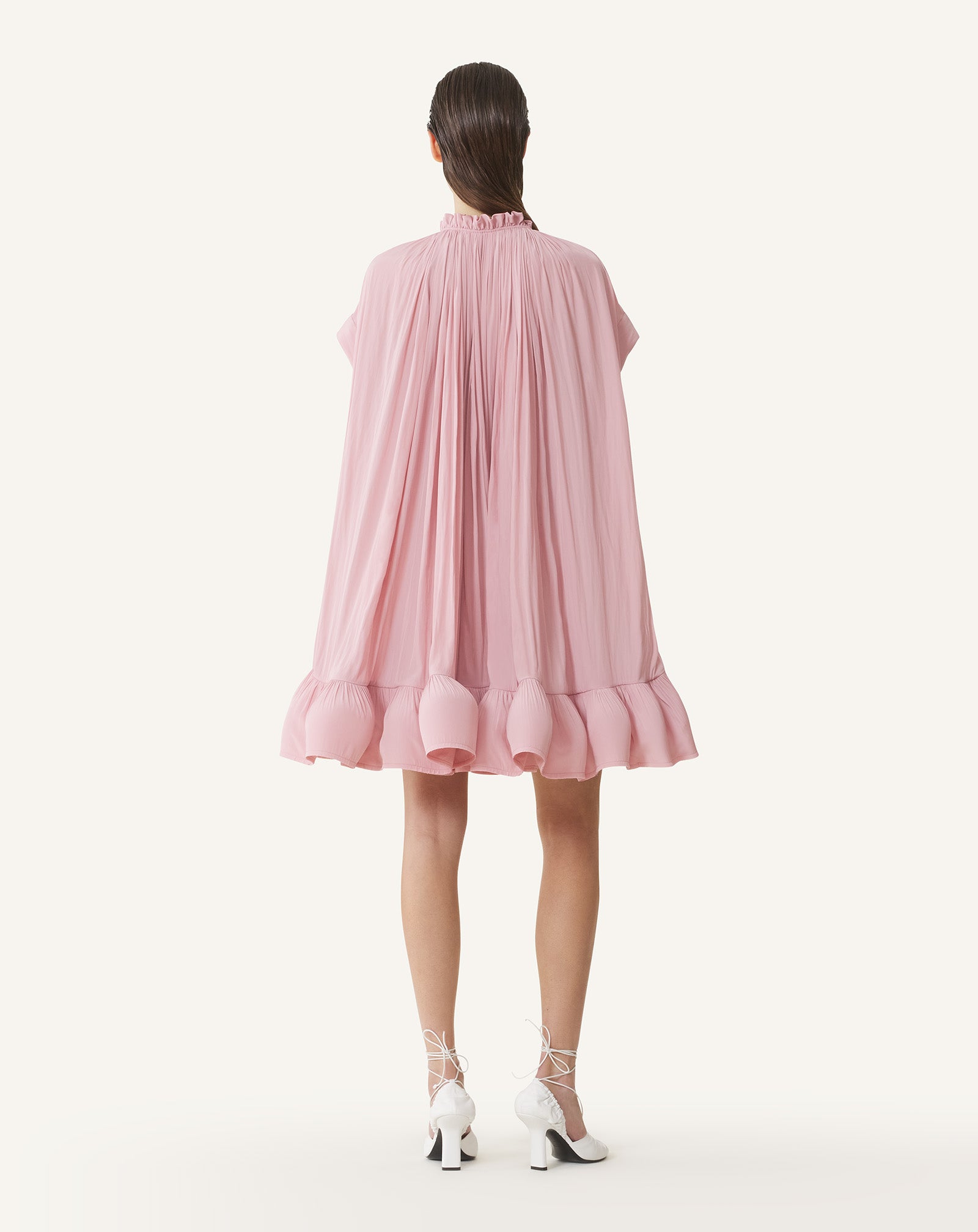 PINK SHORT CHARMEUSE DRESS