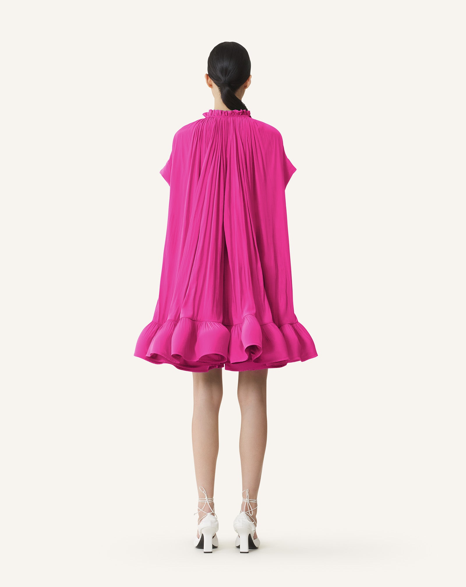 PINK SHORT CHARMEUSE DRESS