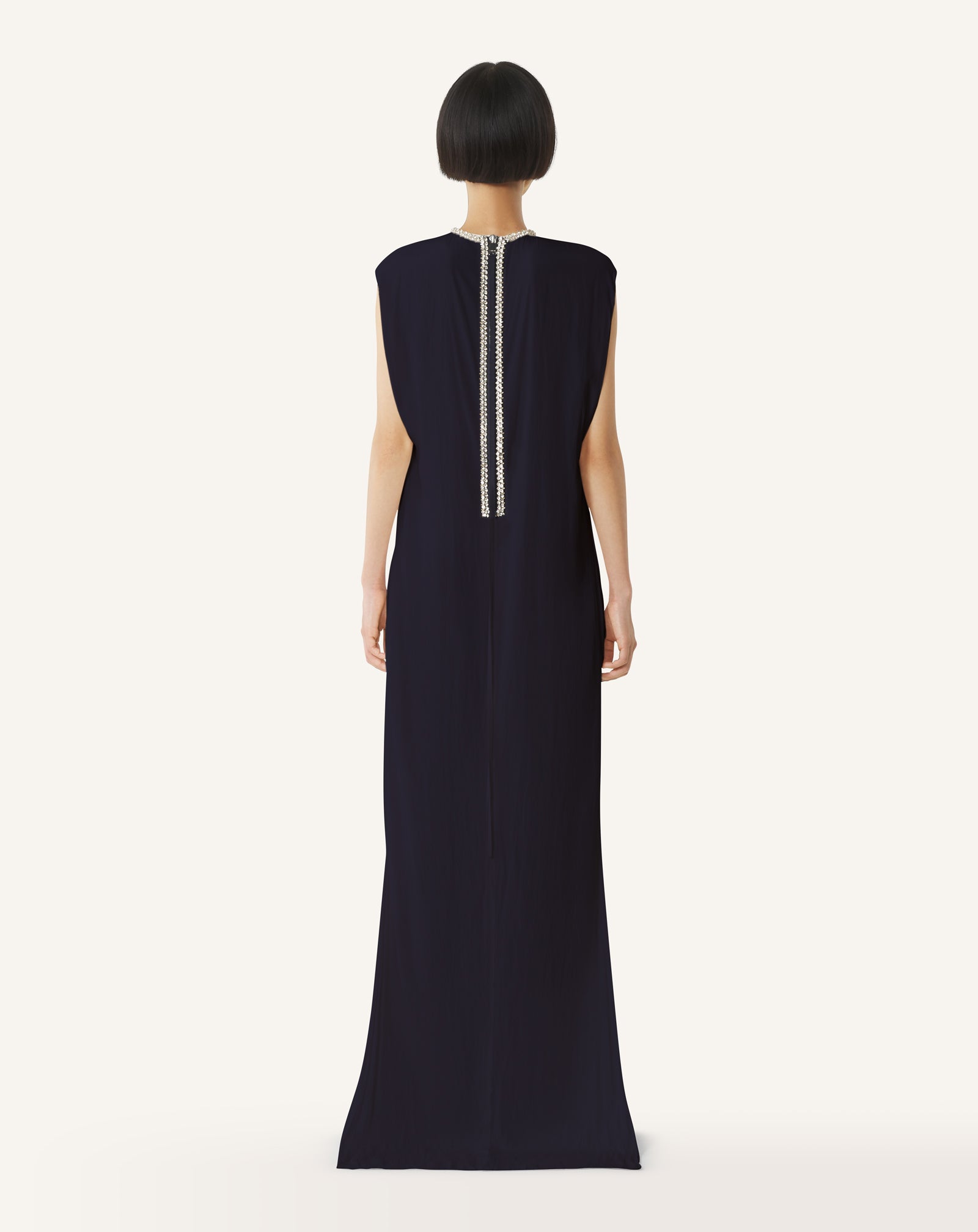 EMBROIDERED DRESS IN CHARMEUSE