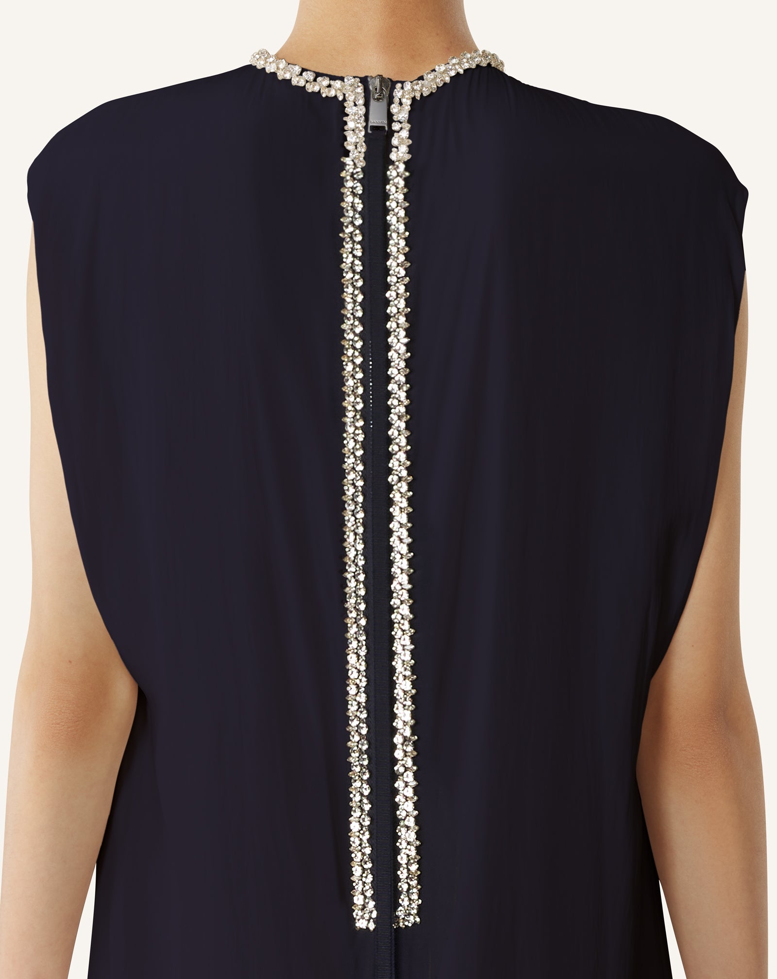 EMBROIDERED DRESS IN CHARMEUSE