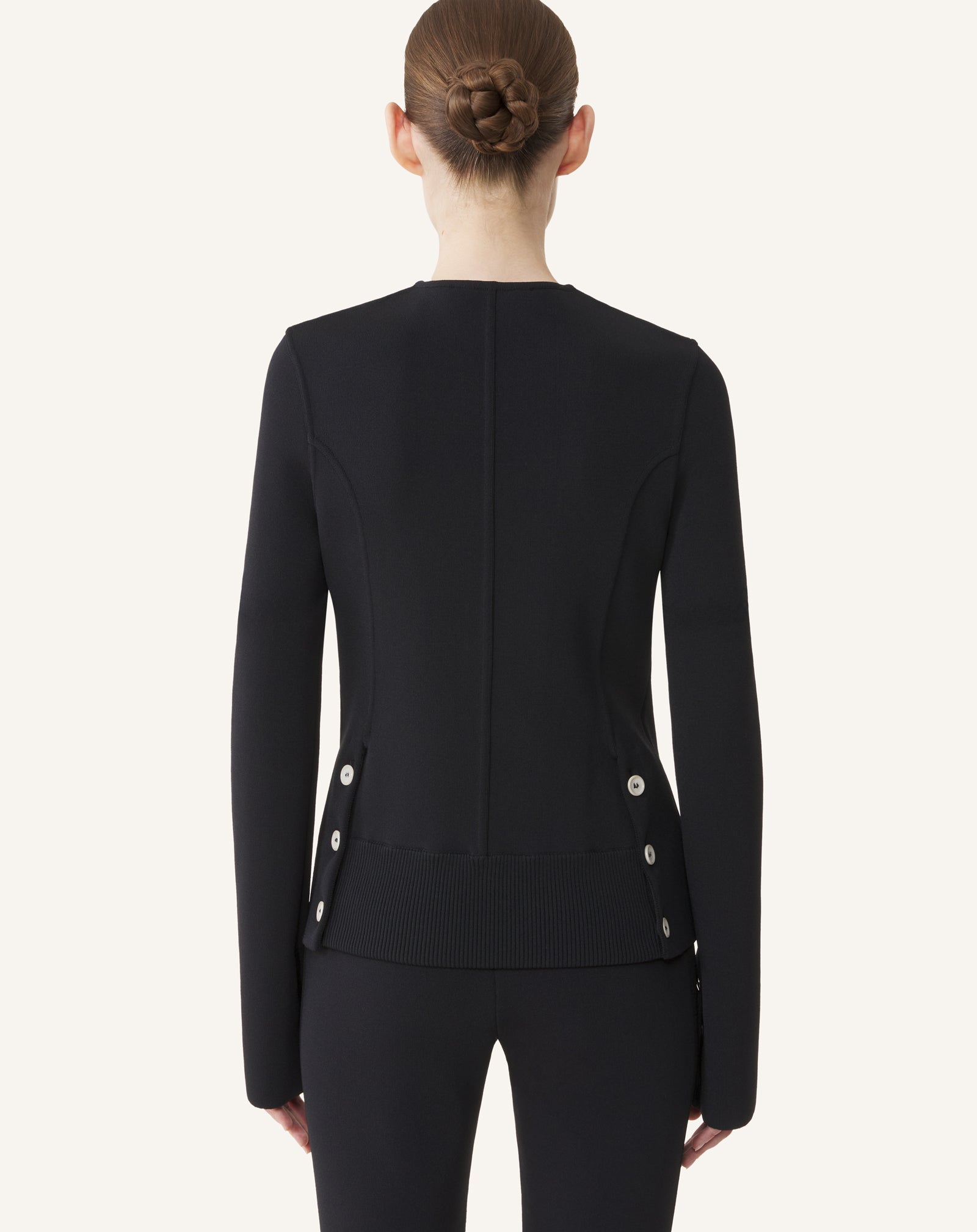 BLACK KNITTED SUIT JACKET