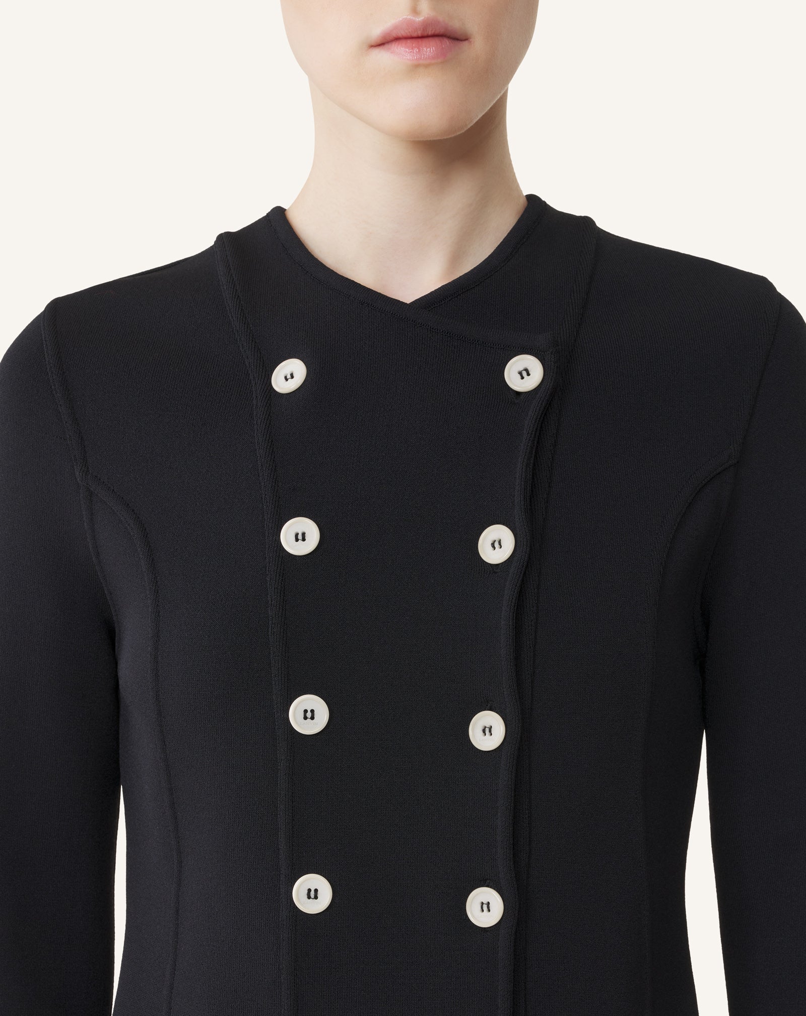 BLACK KNITTED SUIT JACKET