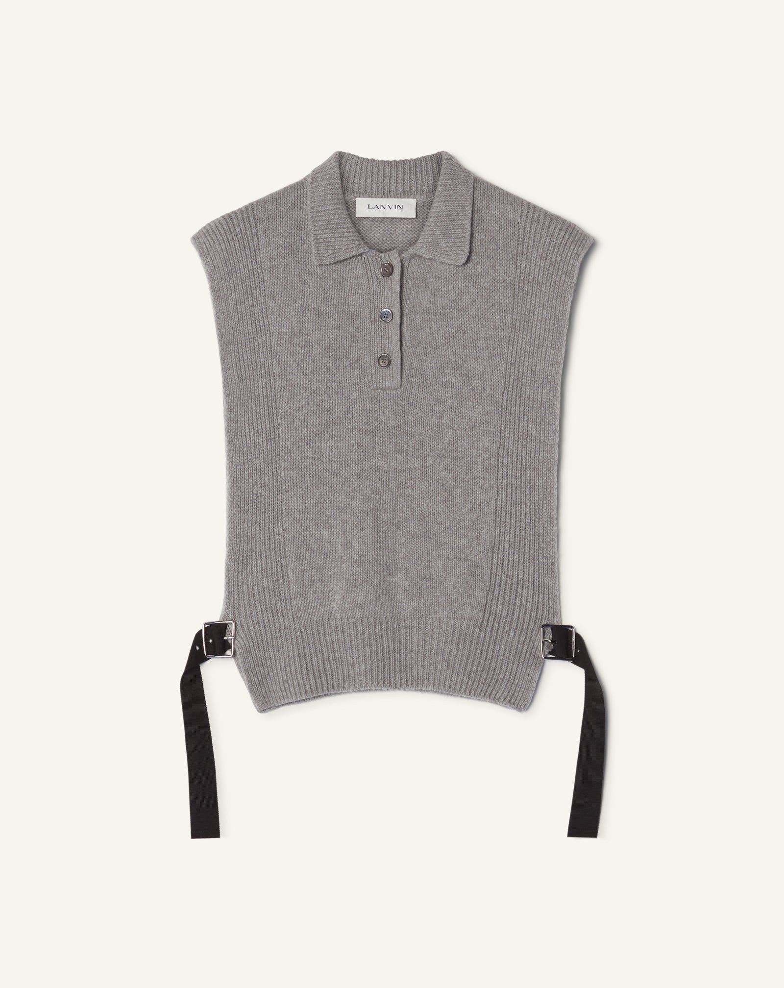 BLACK SLEEVELESS CASHMERE SWEATER