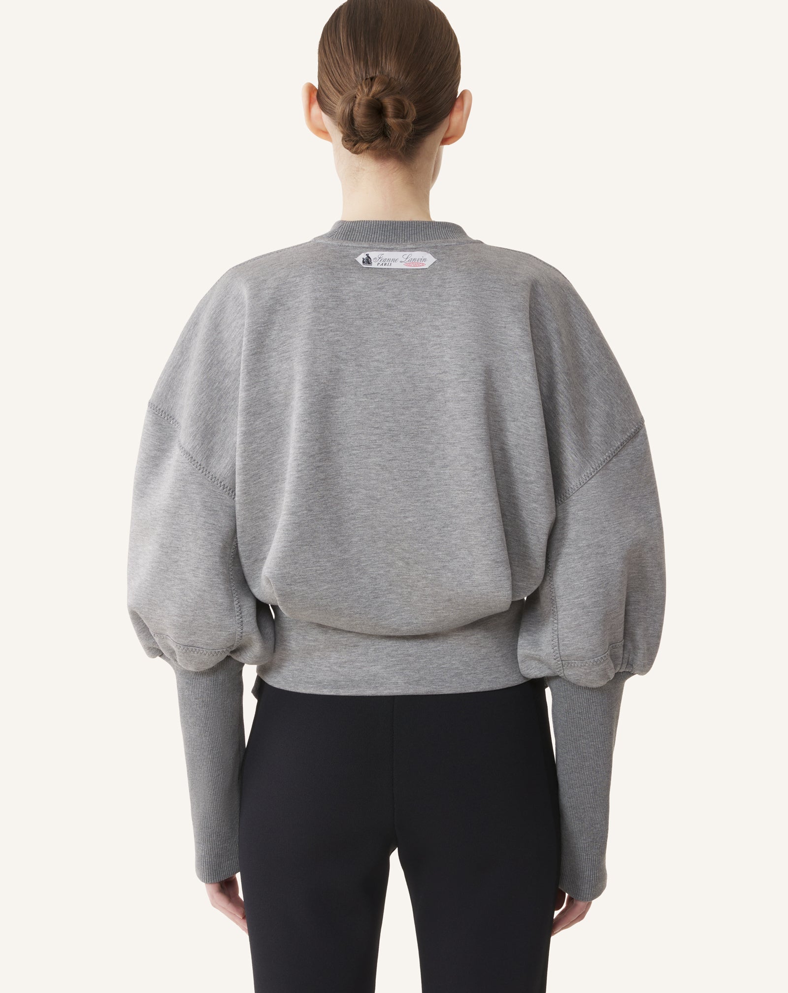 GREY BELTED SWEATSHIRT IN DOUBLE-FACED JERSEY