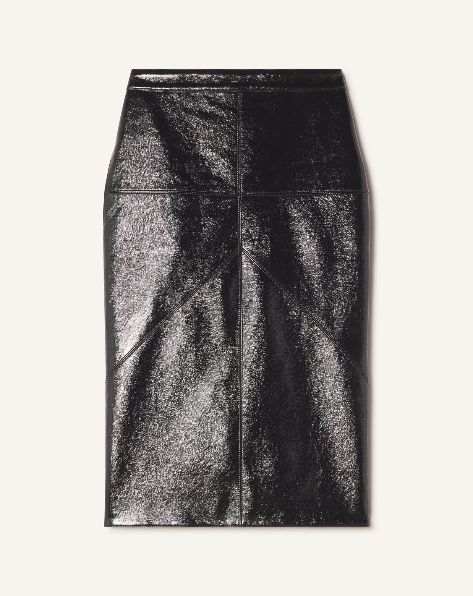 VINYL STRAIGHT SKIRT WITH CUT-OUTS