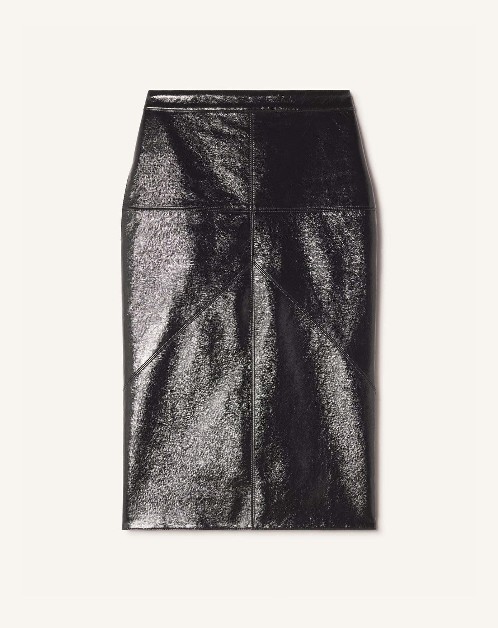 VINYL STRAIGHT SKIRT WITH CUT-OUTS