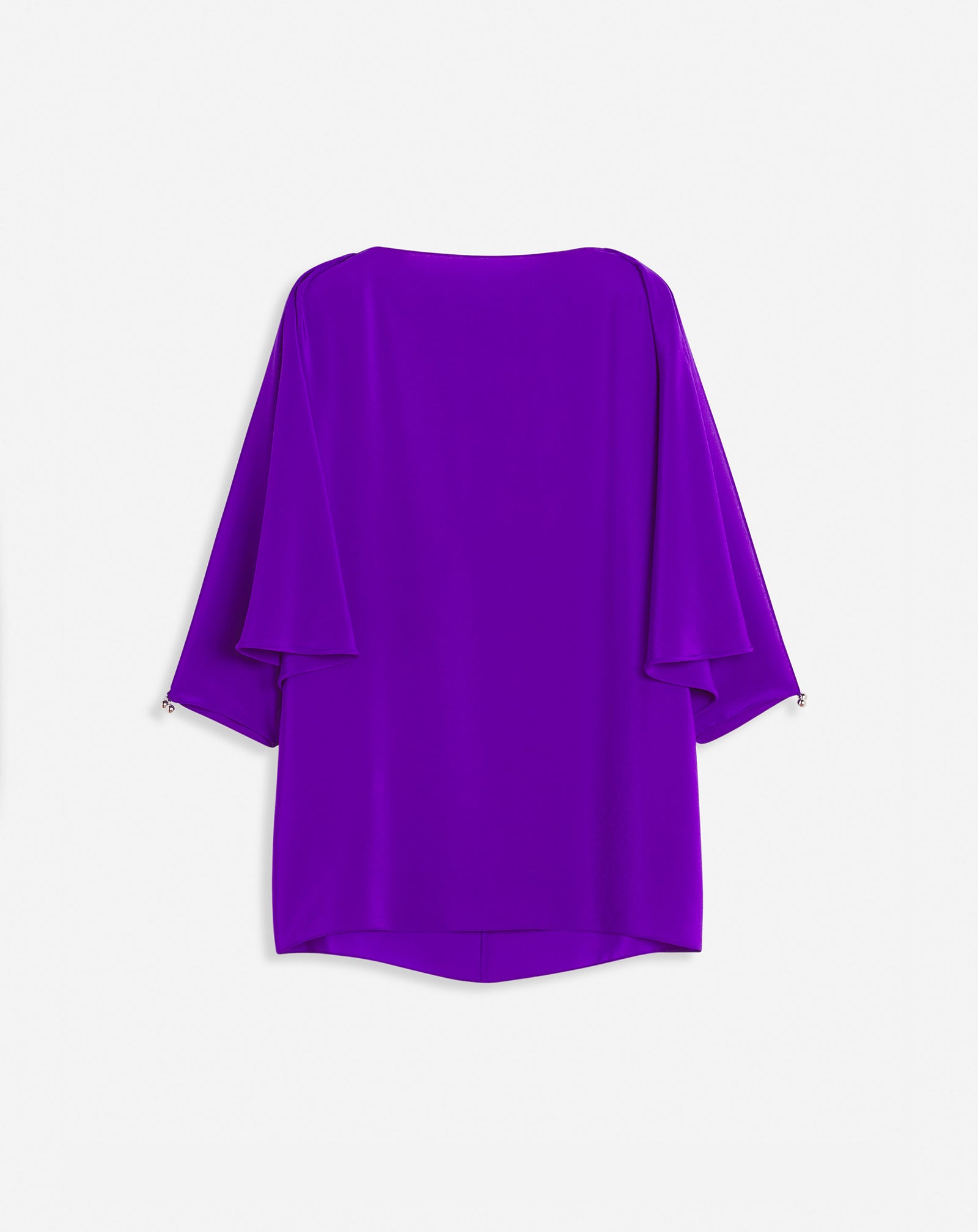 SILK TOP WITH OPENWORK SLEEVES
