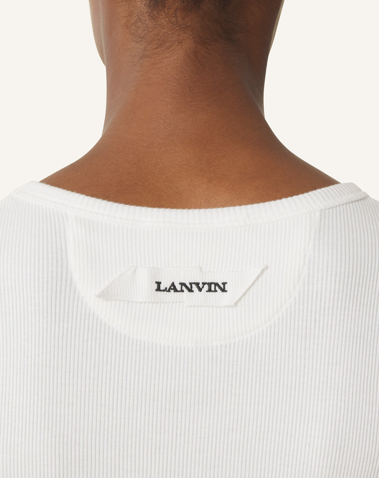 WHITE MOTHER AND DAUGHTER RIBBED TANK TOP