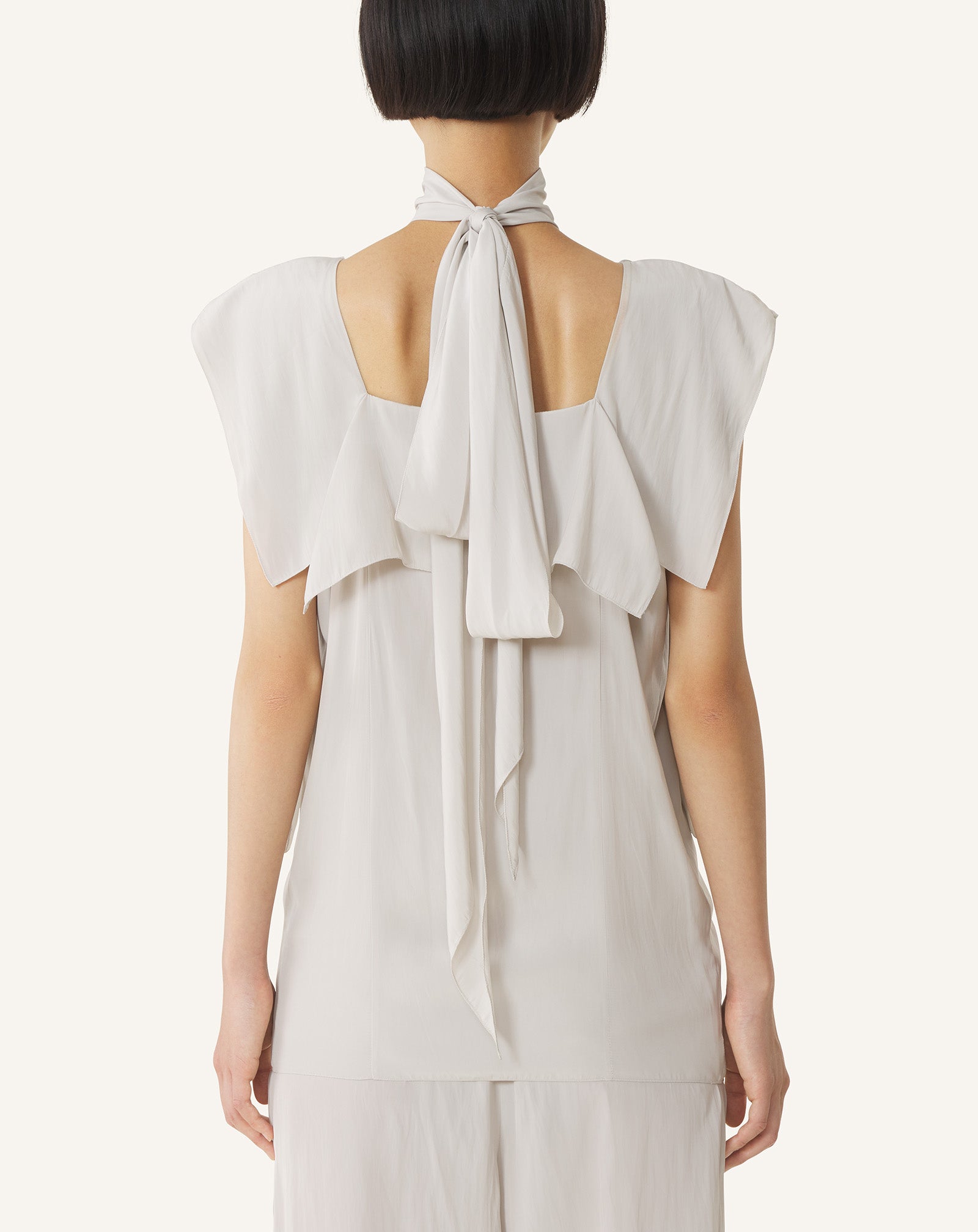 FRILLED TOP IN CHARMEUSE