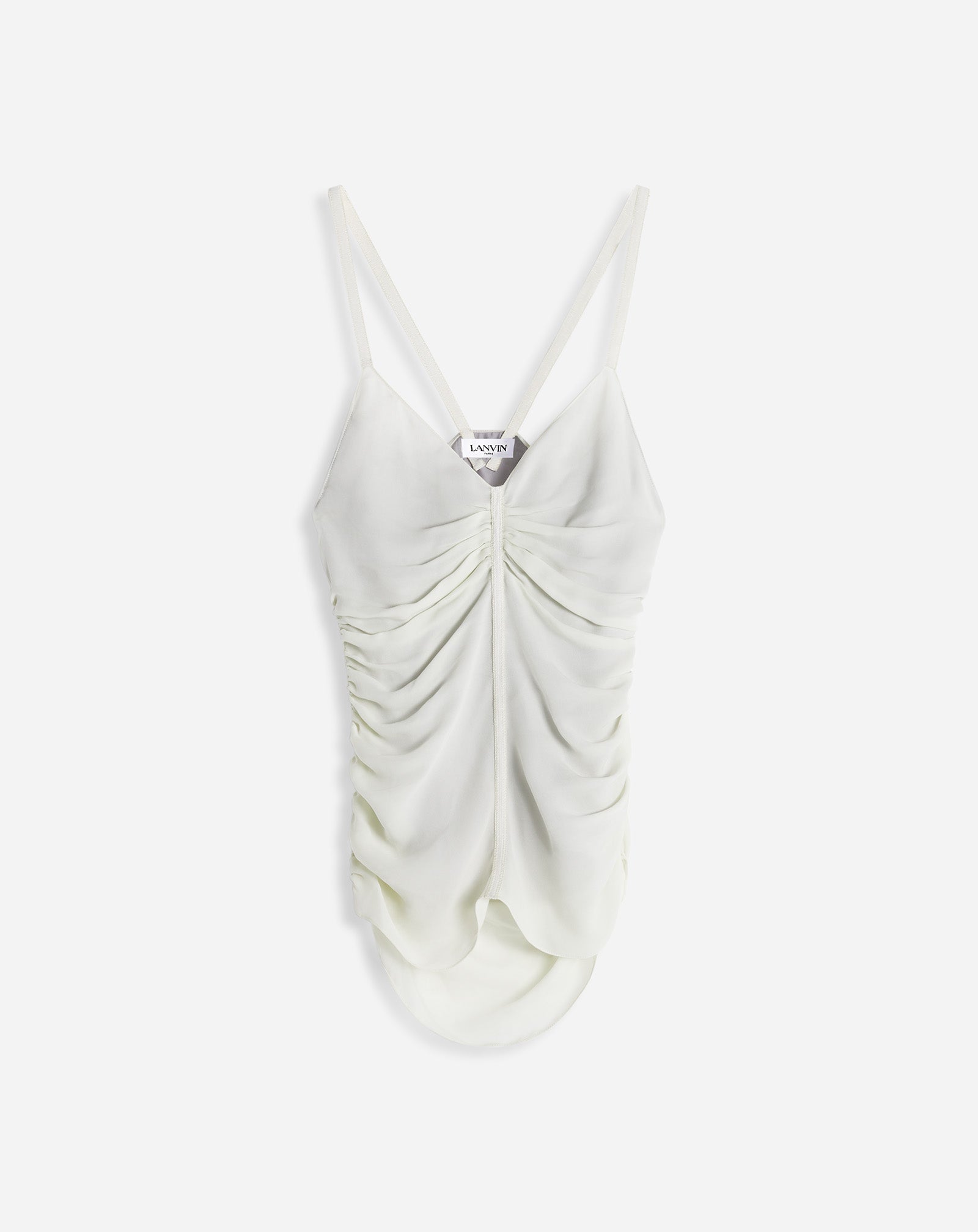 RUFFLED TANK TOP IN SILK GEORGETTE