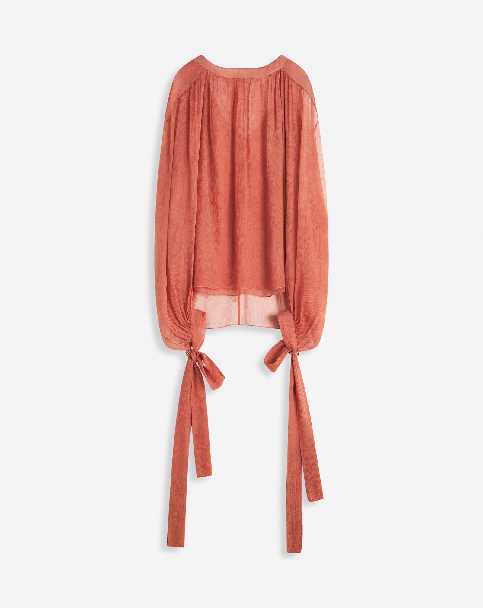 GATHERED BLOUSE IN SILK CREPON