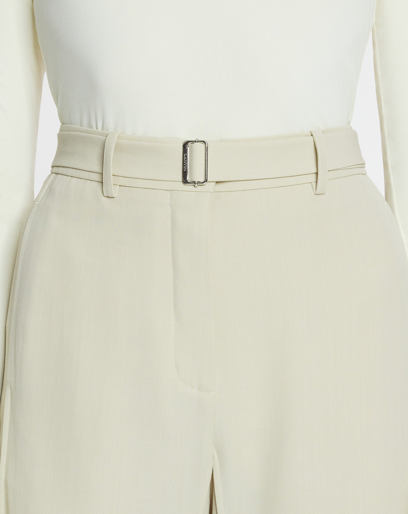 TAILORED WOOL-BLEND PANTS