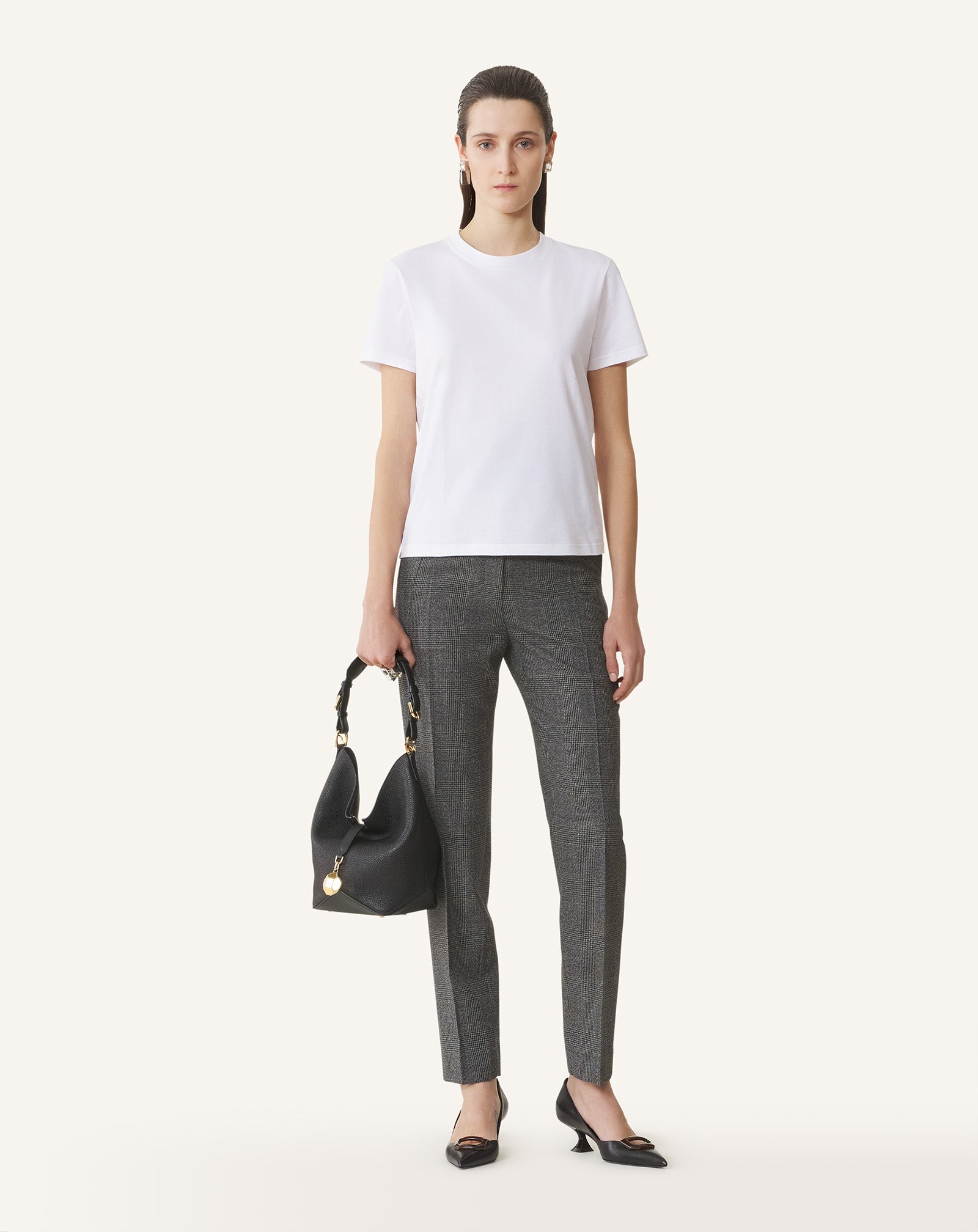 WHITE COTTON T-SHIRT WITH RIBBON DETAIL