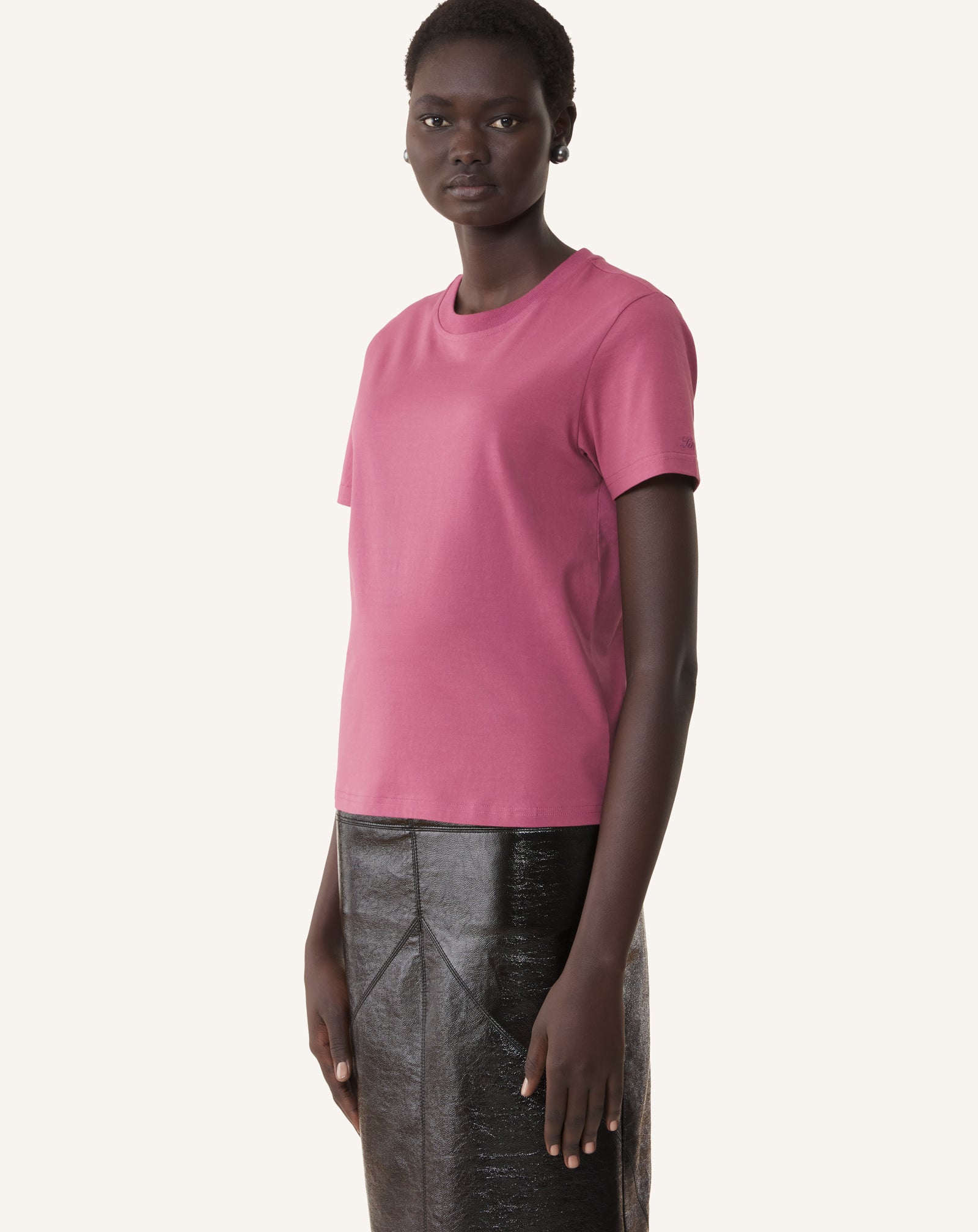 COTTON T-SHIRT WITH RIBBON DETAIL