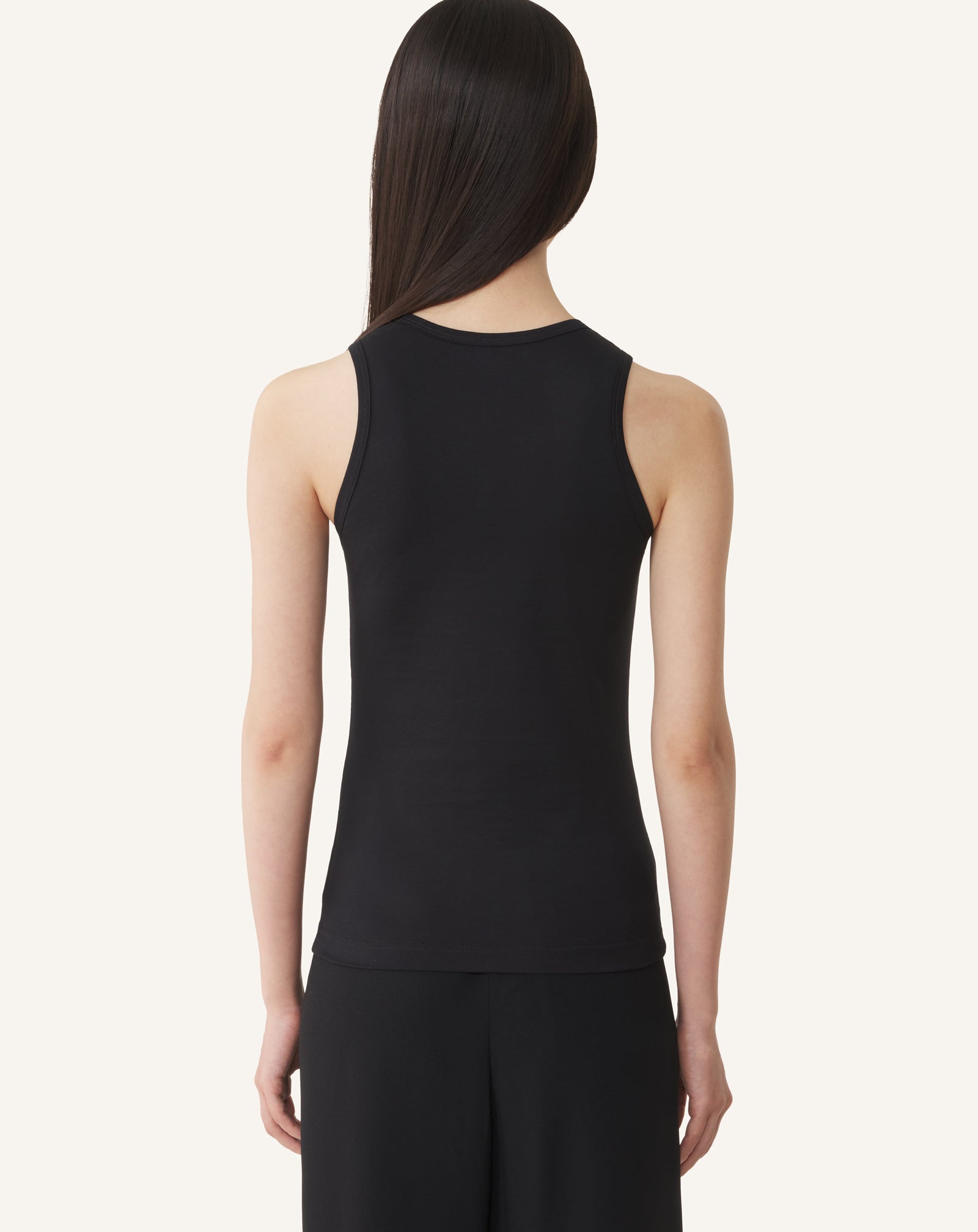 BLACK MOTHER AND DAUGHTER EMBROIDERED JERSEY TANK TOP