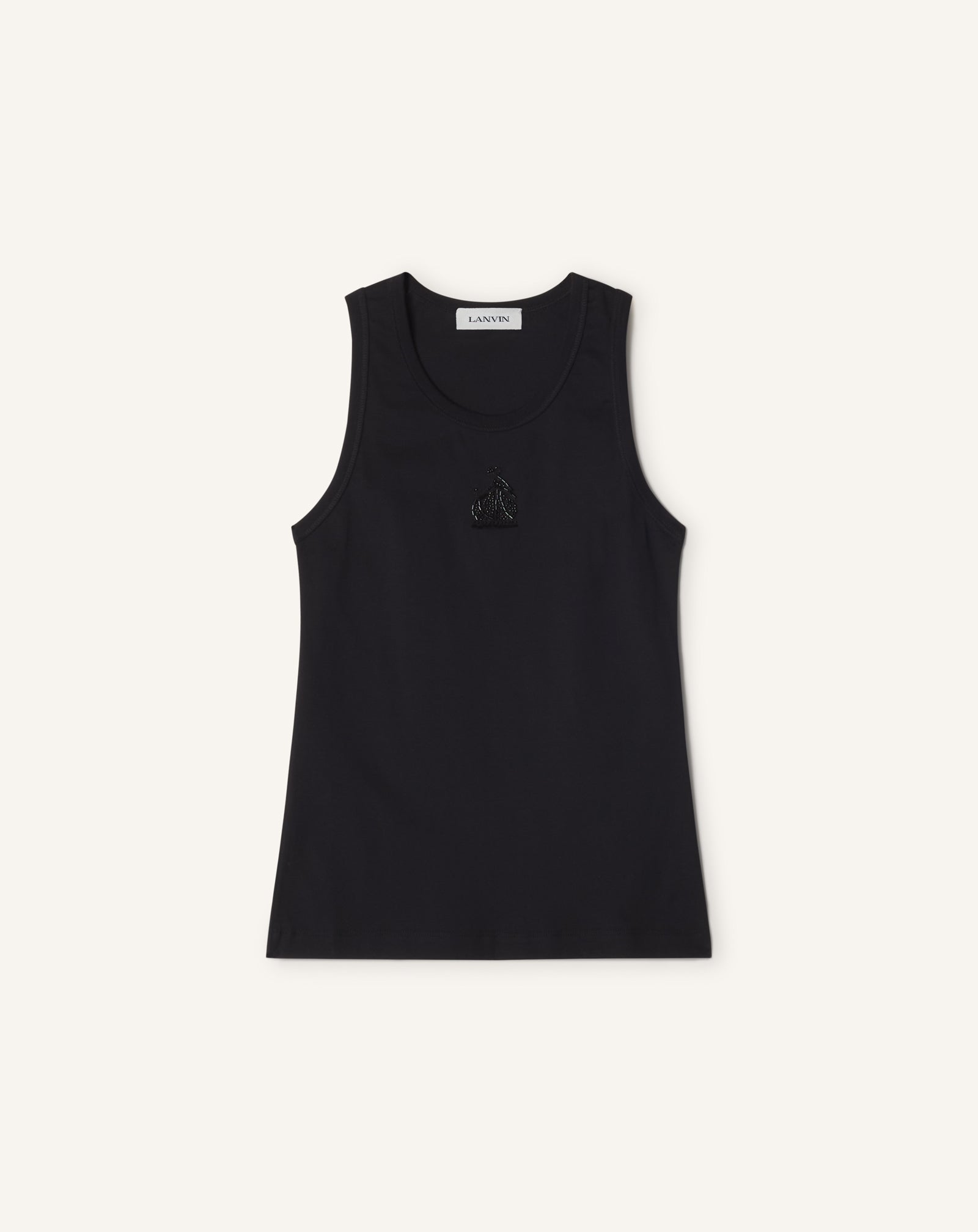 MOTHER AND DAUGHTER EMBROIDERED COTTON JERSEY TANK TOP