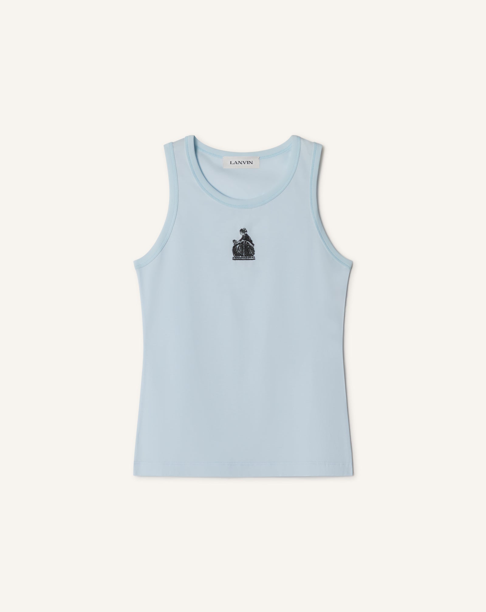 MOTHER AND DAUGHTER EMBROIDERED COTTON JERSEY TANK TOP