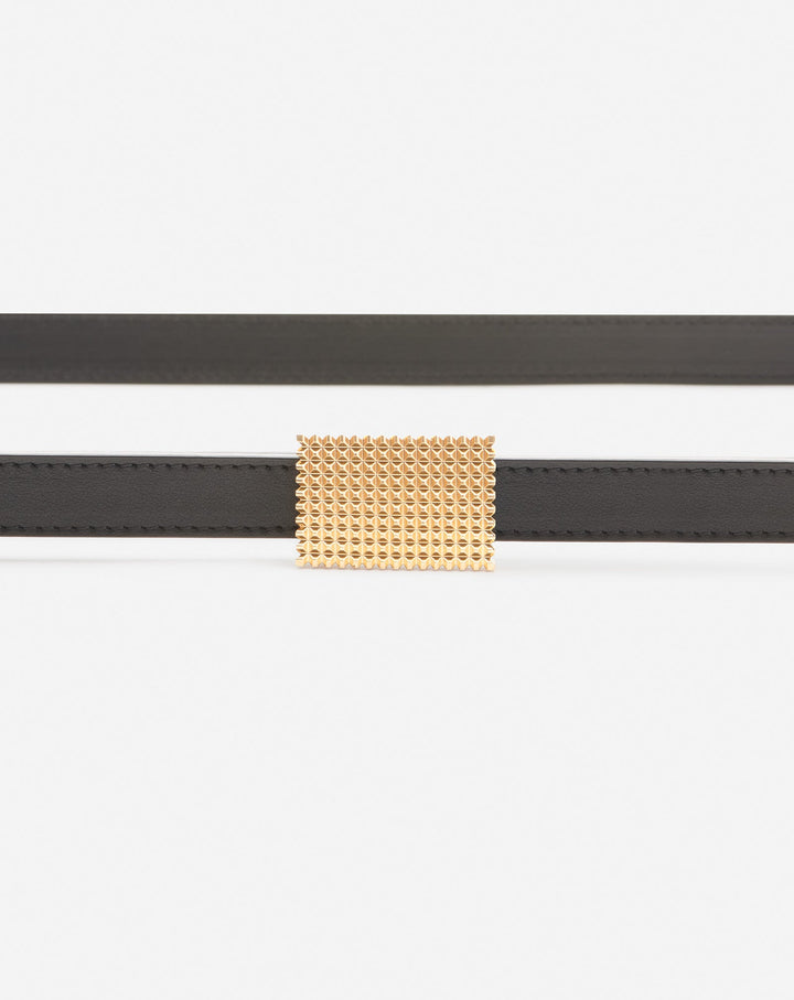 DOUBLE CONCERTO LEATHER BELT, BLACK