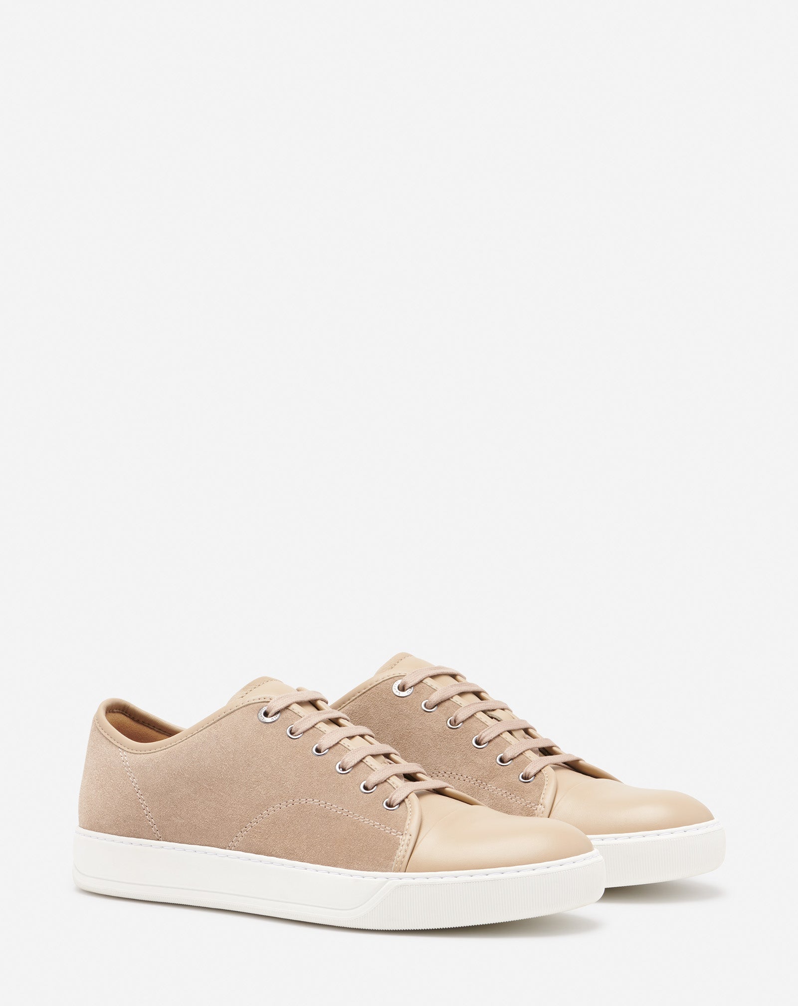 DBB1 LEATHER AND SUEDE SNEAKERS, TAUPE