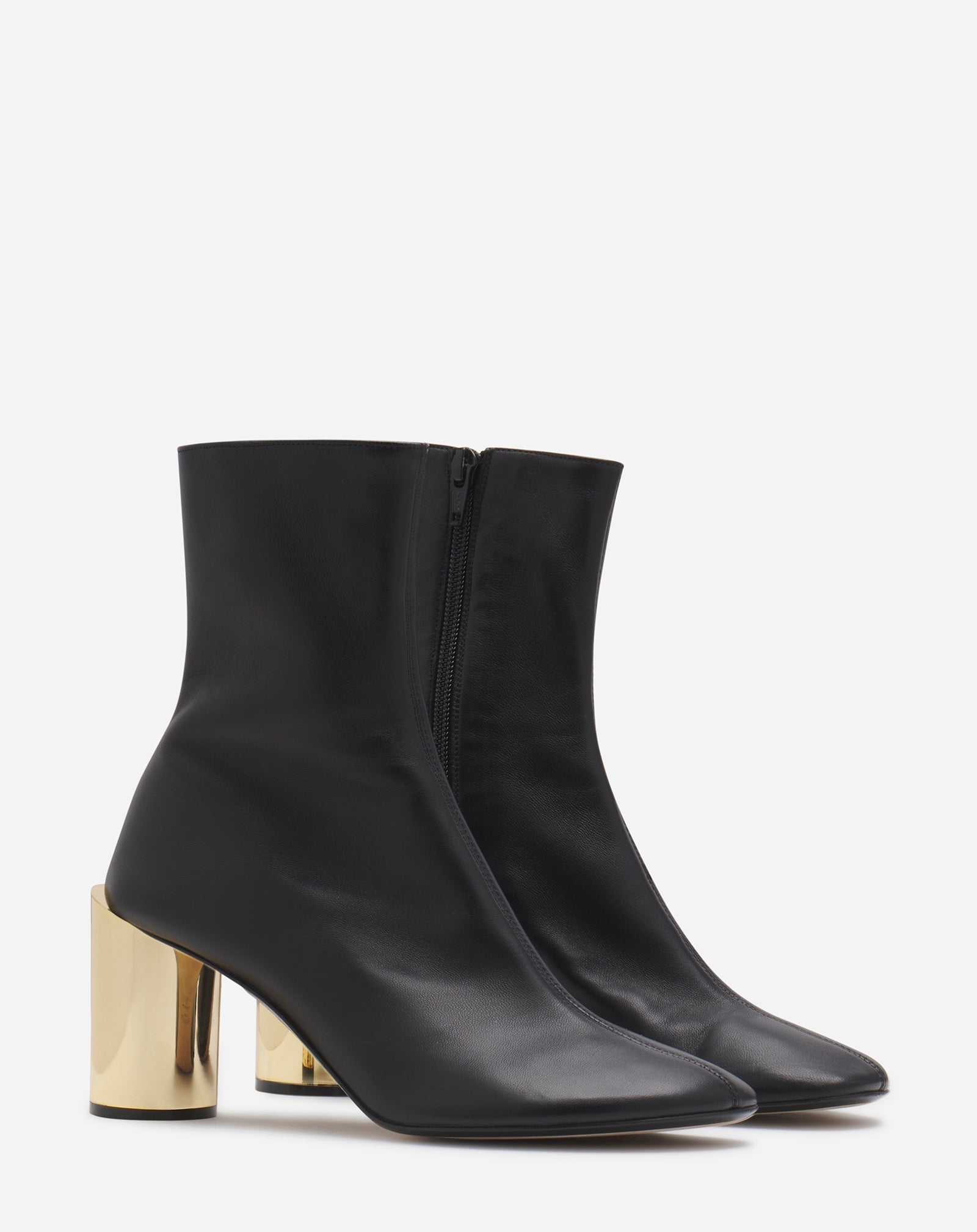 LEATHER SEQUENCE BY LANVIN CHUNKY HEELED BOOTS