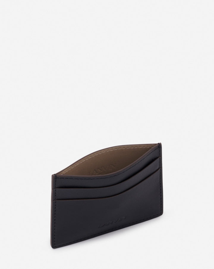 LEATHER HOBO TIE CARD HOLDER, BLACK