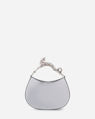 SMALL METALLIC LEATHER HOBO CAT BAG