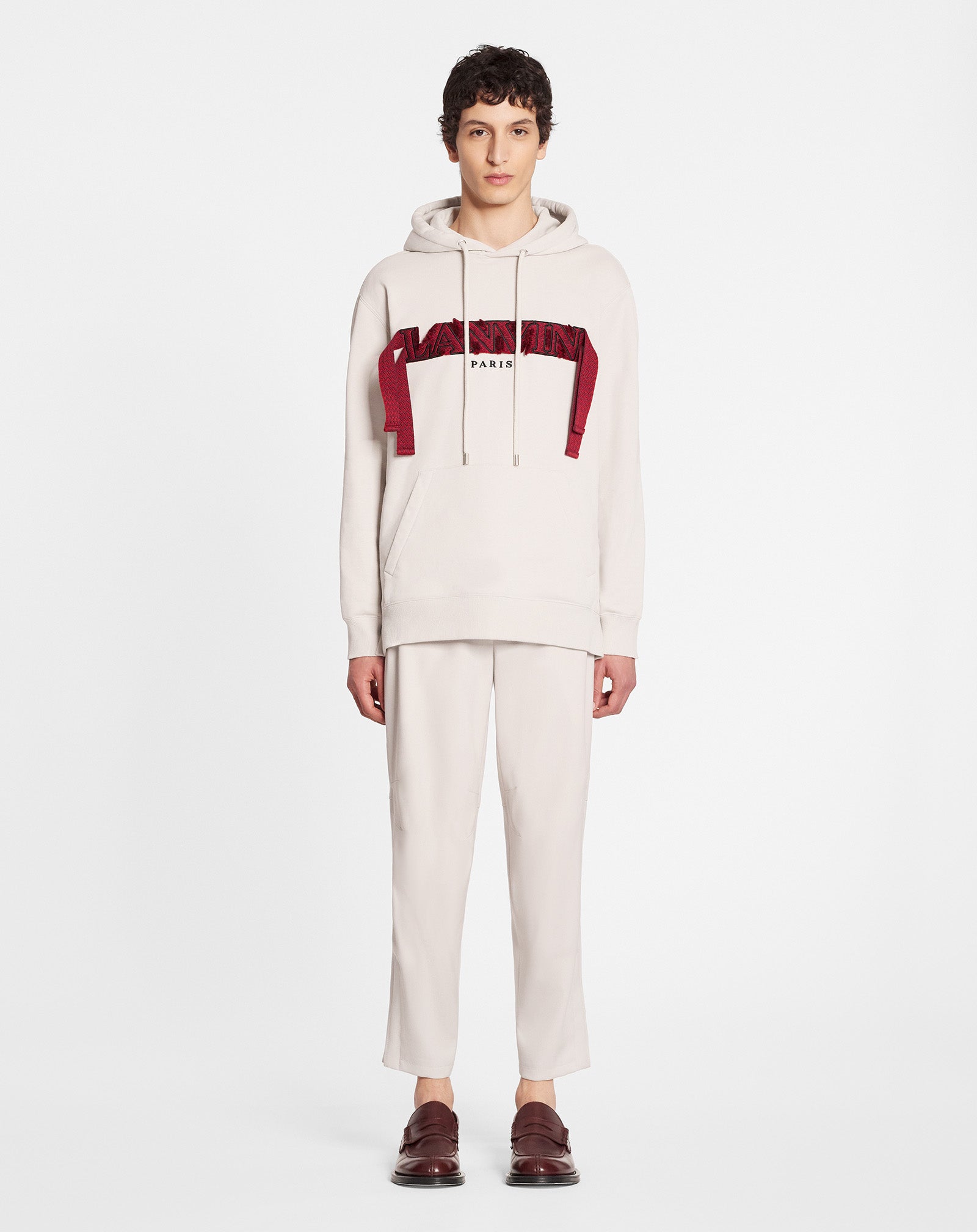 OVERSIZED EMBROIDERED LANVIN CURB LACE HOODIE