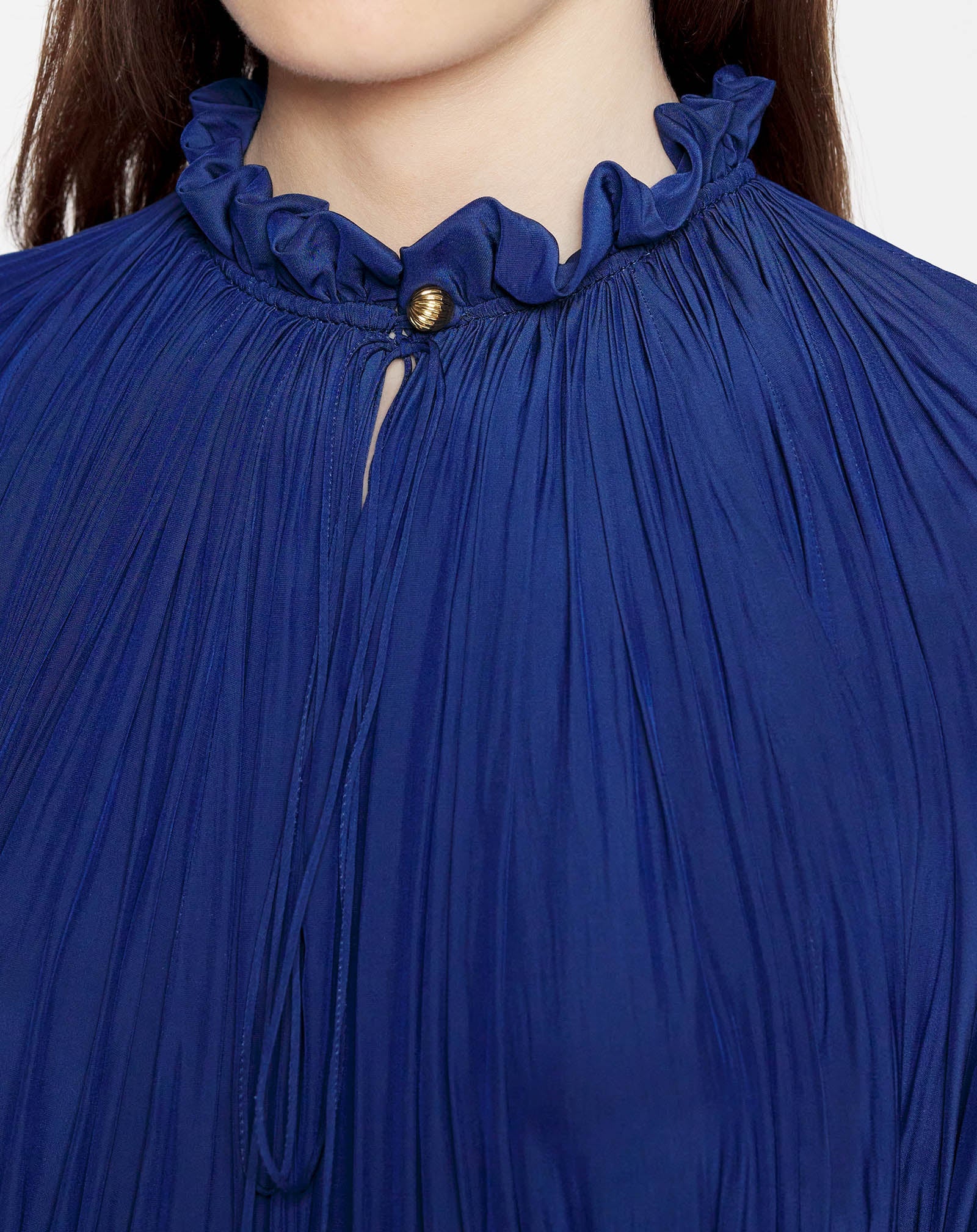 BLUE SHORT CHARMEUSE DRESS