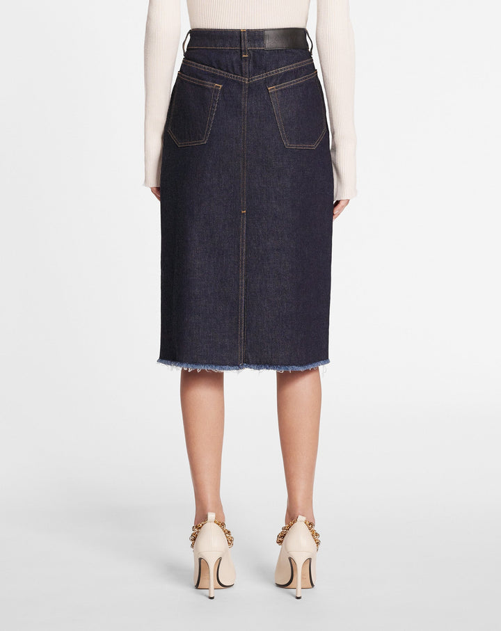 MID-LENGTH STRAIGHT DENIM SKIRT